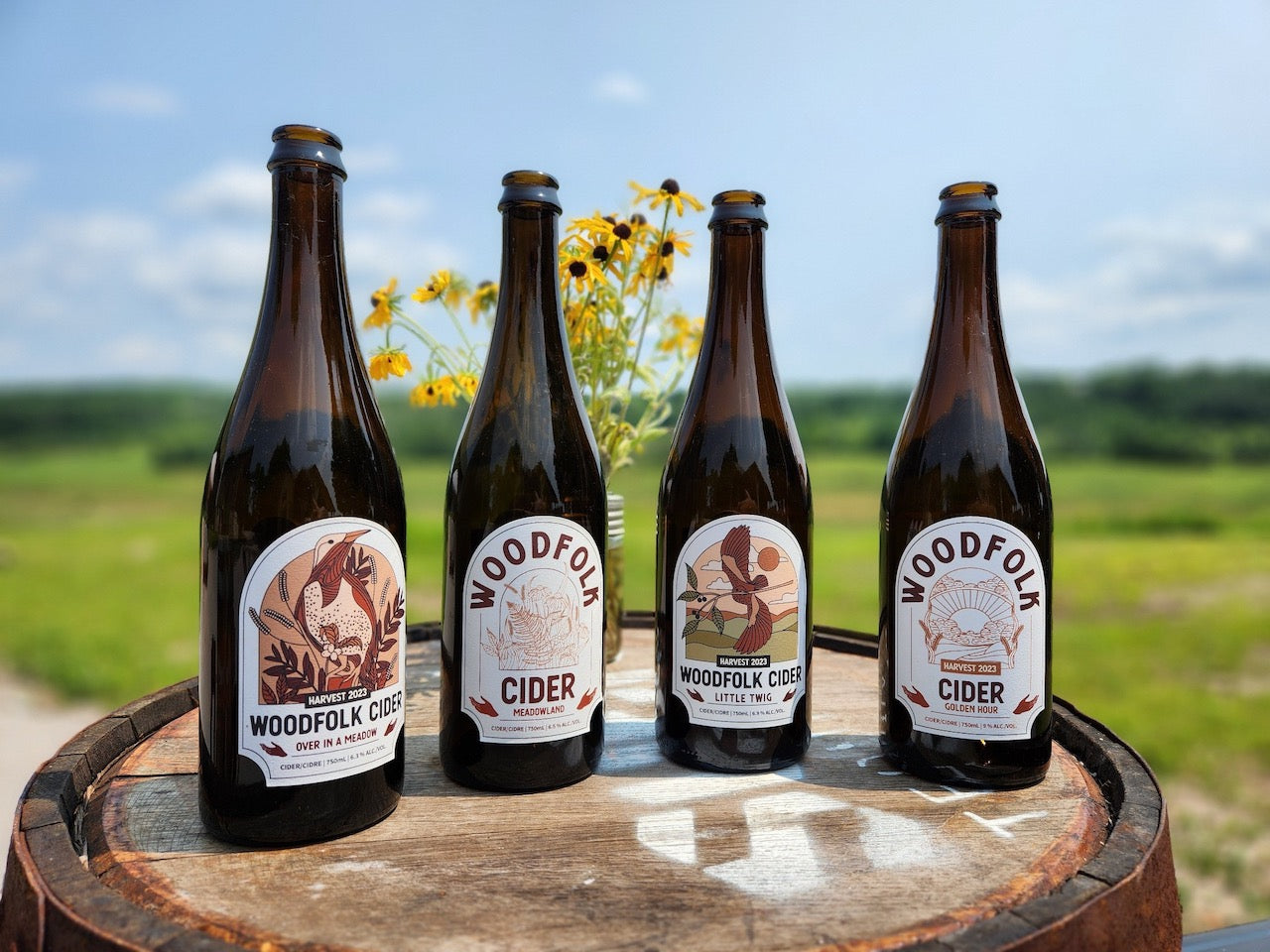 cider collection on barrel